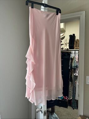 wild fable Light Pink Maxi Skirt with Side Ruffle